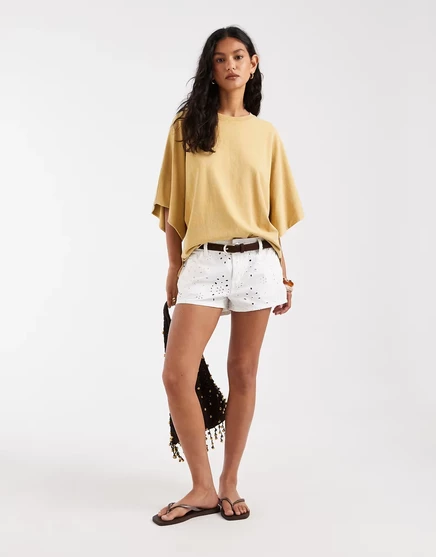 Женский оверсайз топ Free People Atlas, бежевый