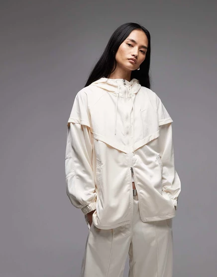 Женская куртка Nike Windrunner с капюшоном, бежевая
