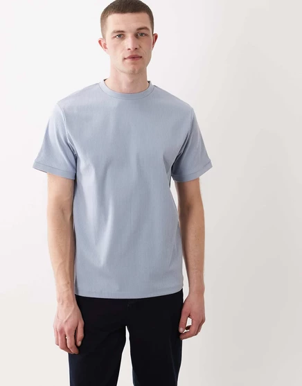 Футболка ASOS DESIGN regular fit из синего трикотажа в широкую полоску blue blizzard