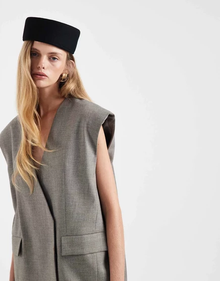 Приталенный блейзер без рукавов оверсайз от ASOS DESIGN коричневого цвета - часть комплекта brown
