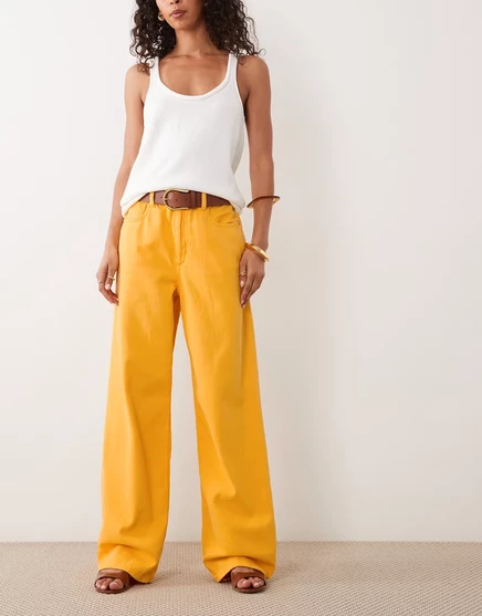 Женские джинсы Mango New York 100% хлопка, оранжевые