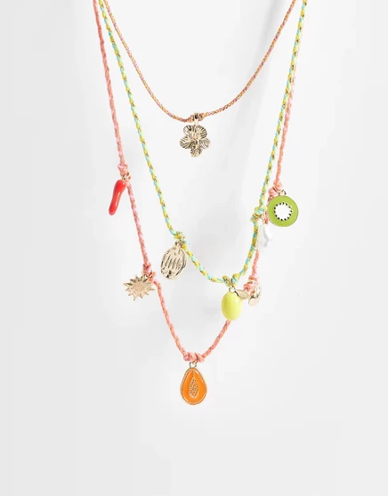 Женские ожерелья Accessorize набор из 3 на шнуре с подвесками, разноцветные