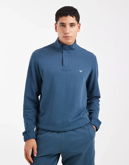 Облегающий свитер Emporio Armani на молнии синего цвета orion