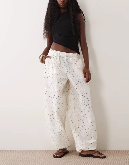 Женские брюки-баллон ASOS Design из хлопка-нейлона, в горох