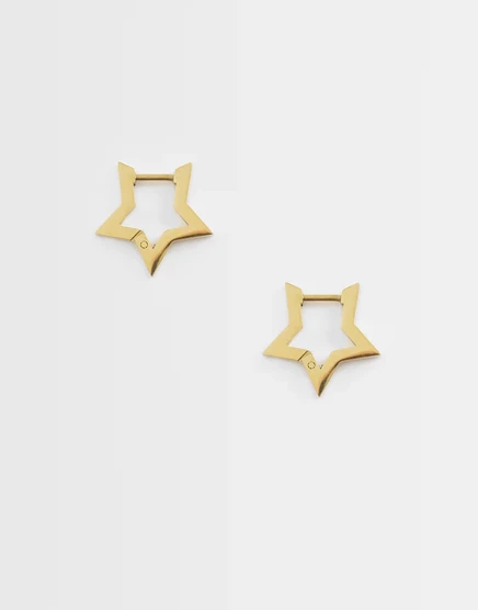 Мужские серьги-кольца ASOS Design со звездой, золотистые