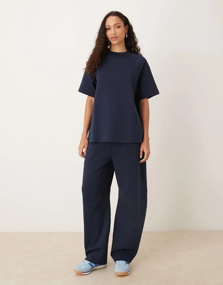 Женские джоггеры ASOS Design с широкими штанинами, темно-синие