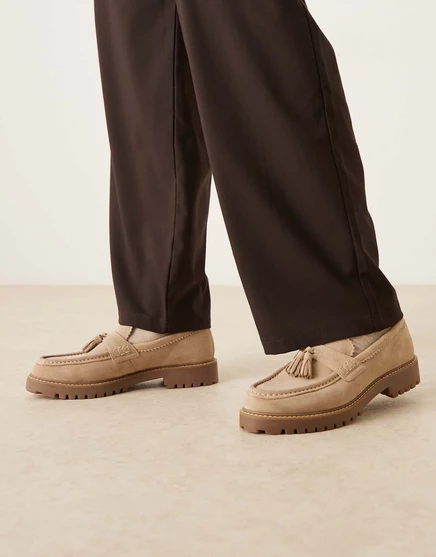 Мокасины Walk London Sean с кисточками из замши stone stone