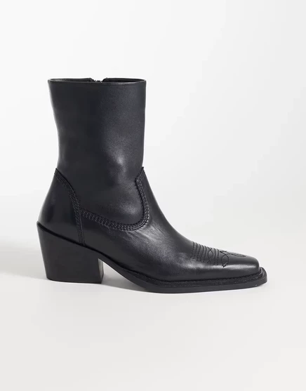 Женские ботильоны ASOS Design Ace кожаные, черные