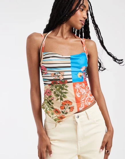 Женская майка Free People Estella с драпировкой, разноцветная