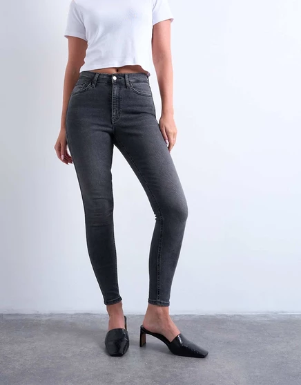 Черные джинсы Topshop Hourglass Jamie washed black