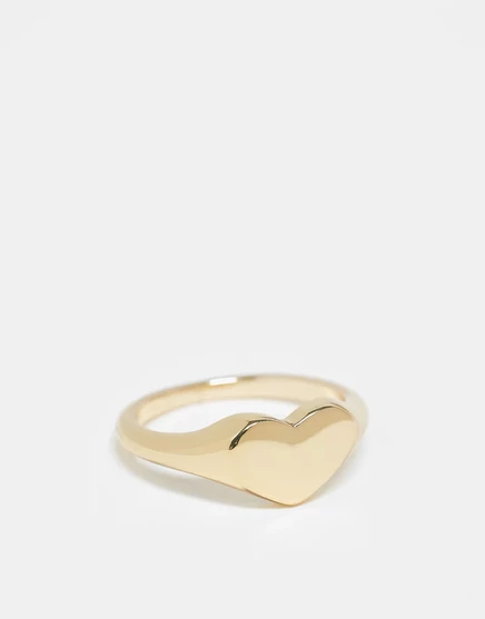 Женское кольцо Pieces Plus Curve с сердцем, 18K позол.