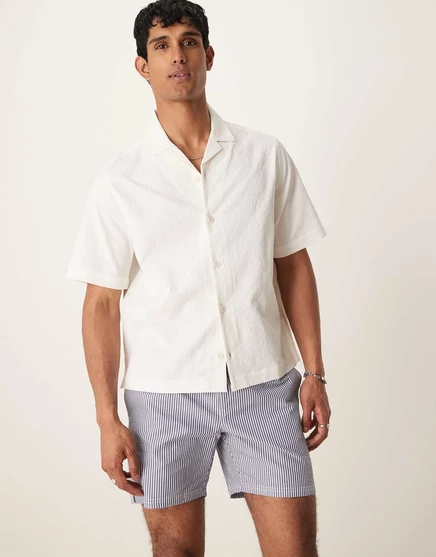 ДИЗАЙНЕРСКАЯ рубашка revere seersucker свободного кроя от ASOS белого цвета white