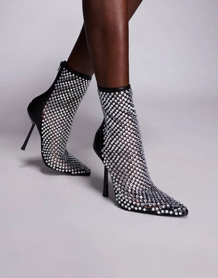 Женские ботильоны SIMMI Shoes Yaa со стразами, черные