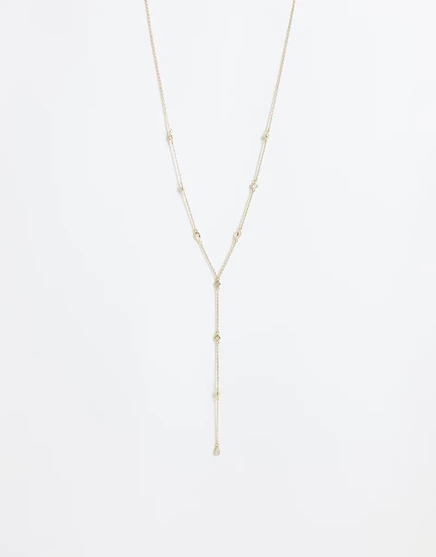 Женское колье Accessorize Z лариат 14K, золотистое