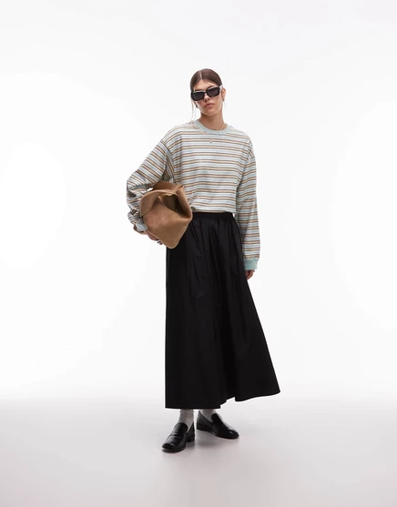 Юбка миди с объемными деталями от ASOS DESIGN черного цвета black