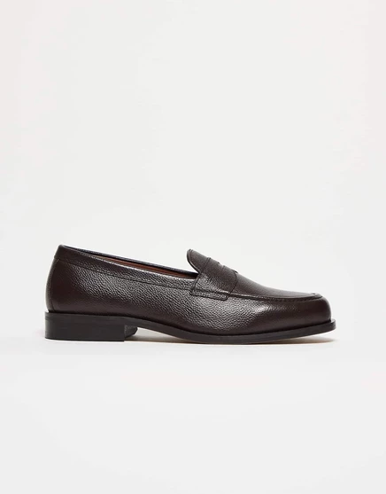 ДИЗАЙНЕРСКИЕ мокасины ASOS из коричневой мятой кожи brown