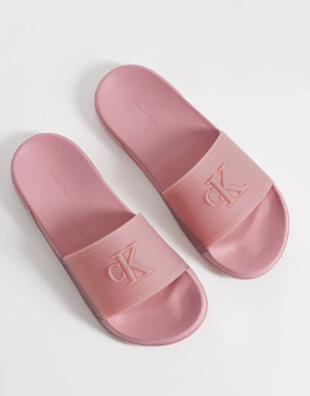 Женские шлёпанцы Calvin Klein Jeans Essential Logo, пыльно-розовые