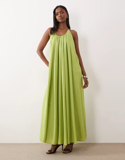 Женское макси-платье ASOS Design с бисером, оливковое