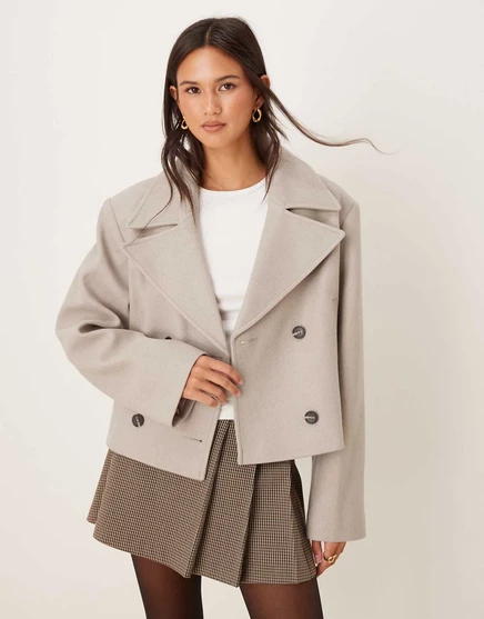 Женское укороченное пальто ASOS Design, овсяное