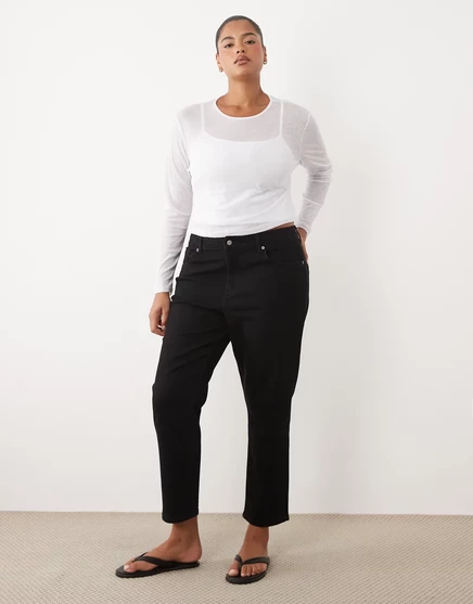 Женские джинсы ASOS Curve мом-фит, черные