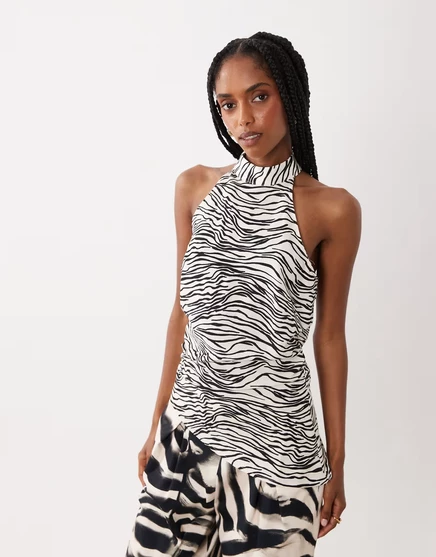 Женский топ‑комплект ASOS Design асимметричный, зебра