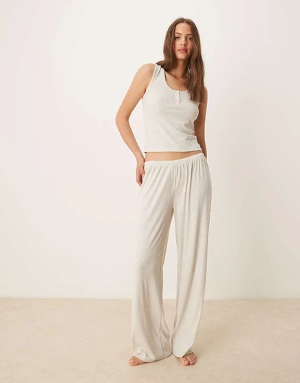 ДИЗАЙНЕРСКИЕ брюки ASOS из трикотажа в рубчик бежевого цвета beige