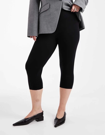 Леггинсы-капри из джерси ASOS DESIGN Curve черного цвета black