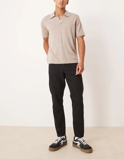 Черные классические жесткие джинсы ASOS DESIGN black