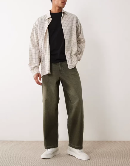 Мужские прямые джинсы ASOS Design Loose Straight, хаки