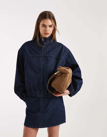 Джинсовая спортивная куртка ASOS DESIGN в полоскании - часть комплекта rinse
