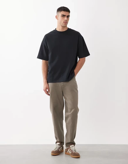Мужская футболка ASOS Design Premium из интерлока оверсайз, черная
