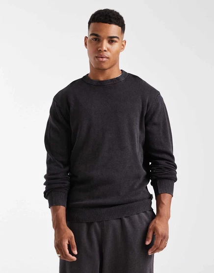 Выстиранный свитер Jack &Jones черного цвета black