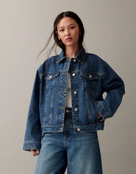 Джинсовая куртка оверсайз 90-х годов от ASOS DESIGN темно-синего цвета