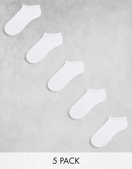 Носки-кроссовки Jack &Jones, 5 упаковок белого цвета white