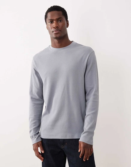 Лонгслив с круглым вырезом ASOS DESIGN серый tradewinds