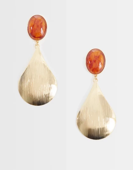 Женские серьги ASOS Design с янтарными камнями, золотистые