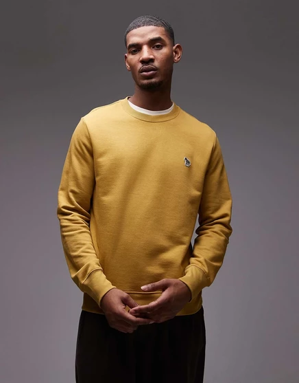 Толстовка с логотипом PS Paul Smith zebra желтого цвета ochre yellow