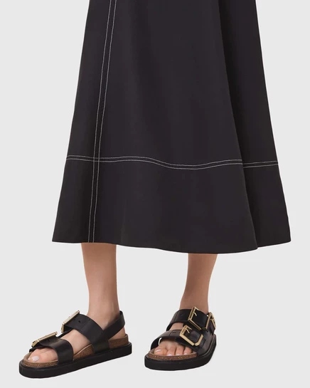 Кожаные сандалии AllSaints Isla черного цвета black