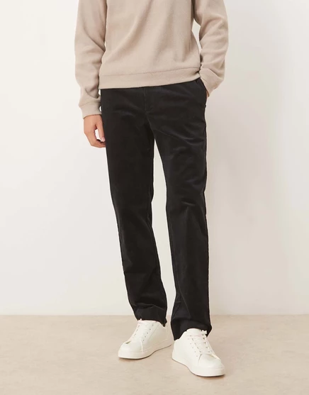 Вельветовые брюки Mango slim fit черного цвета black