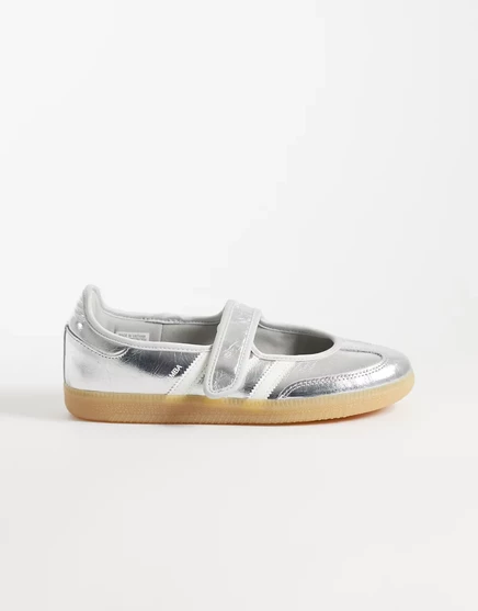 Женские туфли-мэри-джейн Adidas Samba, серебристые