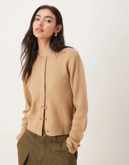 Кардиган вязанный Mango коричневого цвета brown