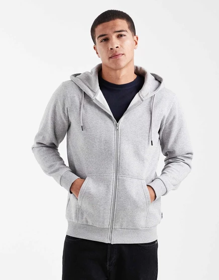 Светло-серая толстовка на молнии Only & Sons light gray melange