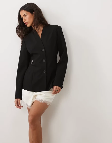 Женский приталенный блейзер ASOS Design, черный