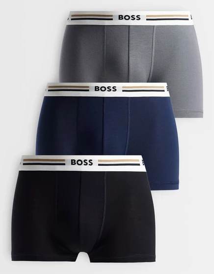 Мужские слипы BOSS Bodywear 3 шт. с логотипом на поясе, разноцветные