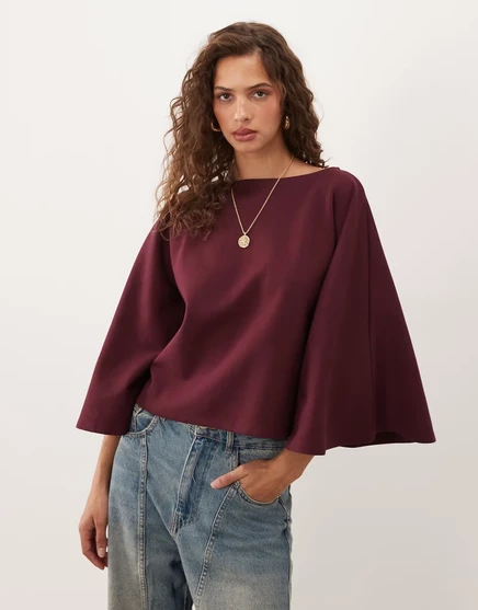 Женский топ ASOS Design в стиле кейпа, бордовый