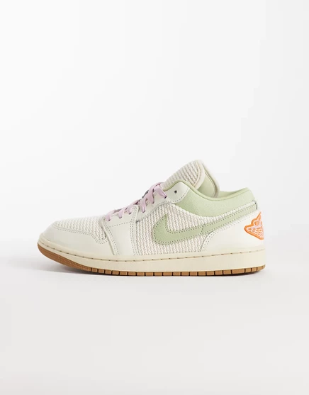 Женские кроссовки Jordan Air Jordan 1 Low SE, светло-зеленые и белые
