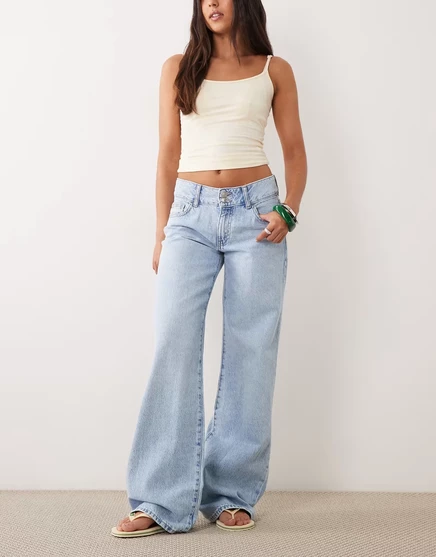 Женские прямые джинсы Mango Teen, кислотная стирка