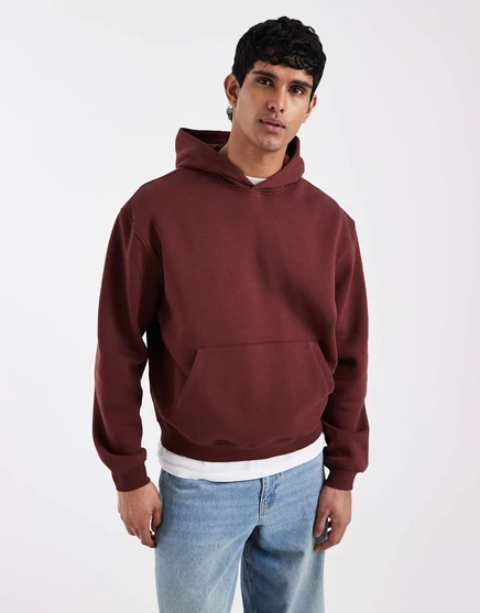 Непринужденная толстовка свободного кроя ASOS DESIGN essentials темно-коричневого цвета с ромовым изюмом