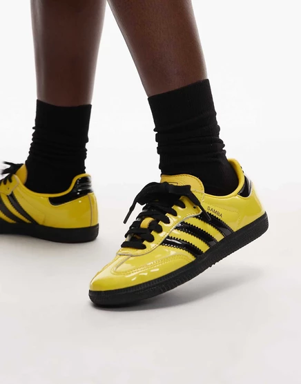 Кроссовки adidas Originals Samba OG лакированного желтого и черного цветов yellow