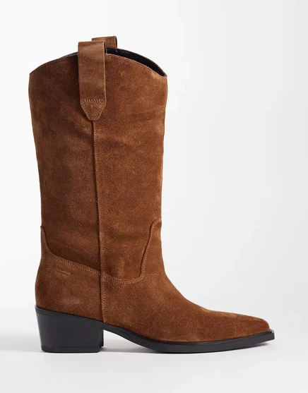 Замшевые ковбойские сапоги до колена Vagabond Shoemakers Kelsey из светло-коричневой песочной замши